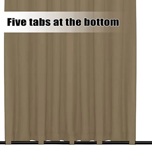Easy-Going Outdoor Curtains for Patio 110x108 inch Khaki | Waterproof Windproof Privacy Panel thumbnail 4