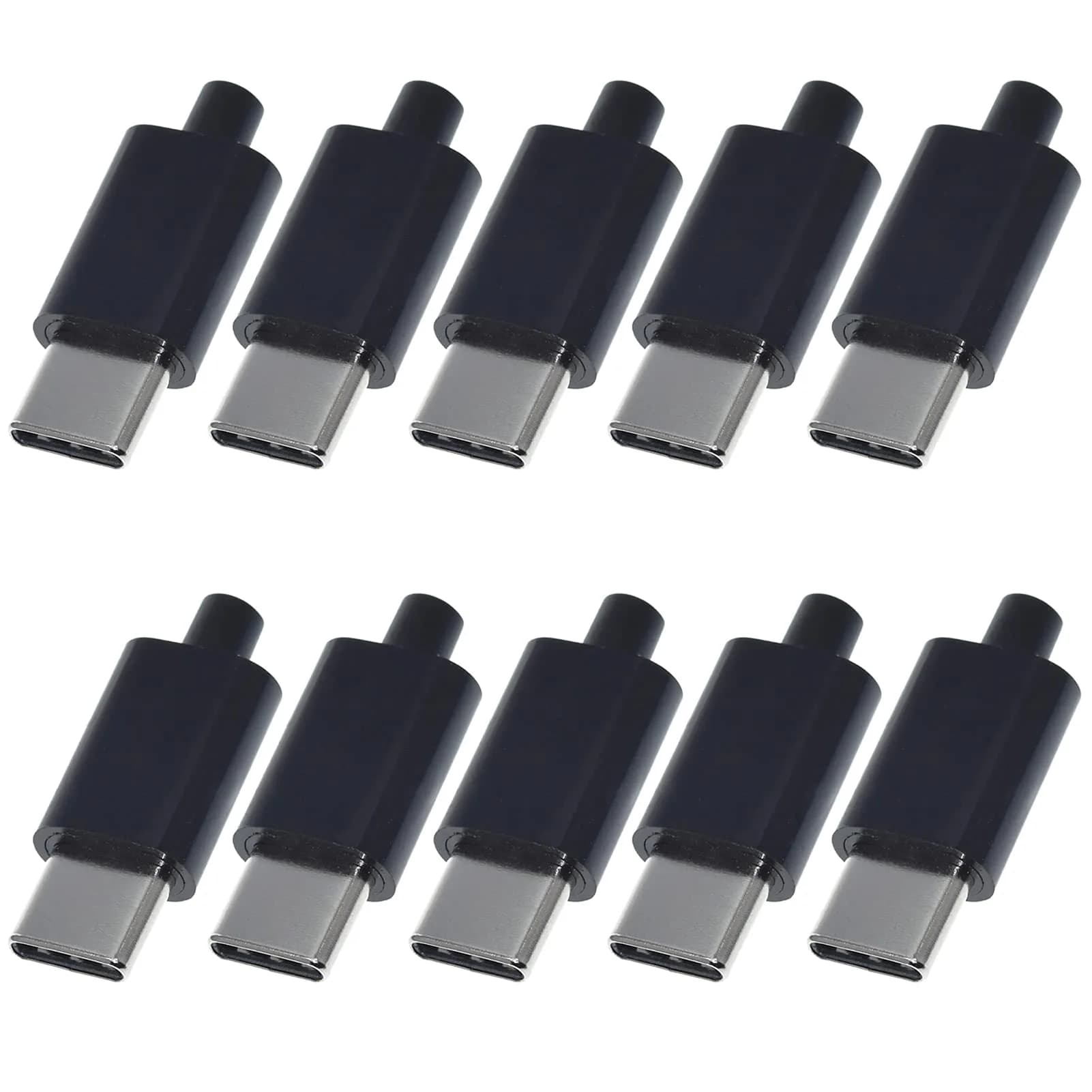 ANMBEST USB 3.1 Type C Connector 24 Pins Male Female Plug Socket with PCB Board, 8.4mm x 2.6mm | 5Gbps Data Transfer & 3A Charging — Black