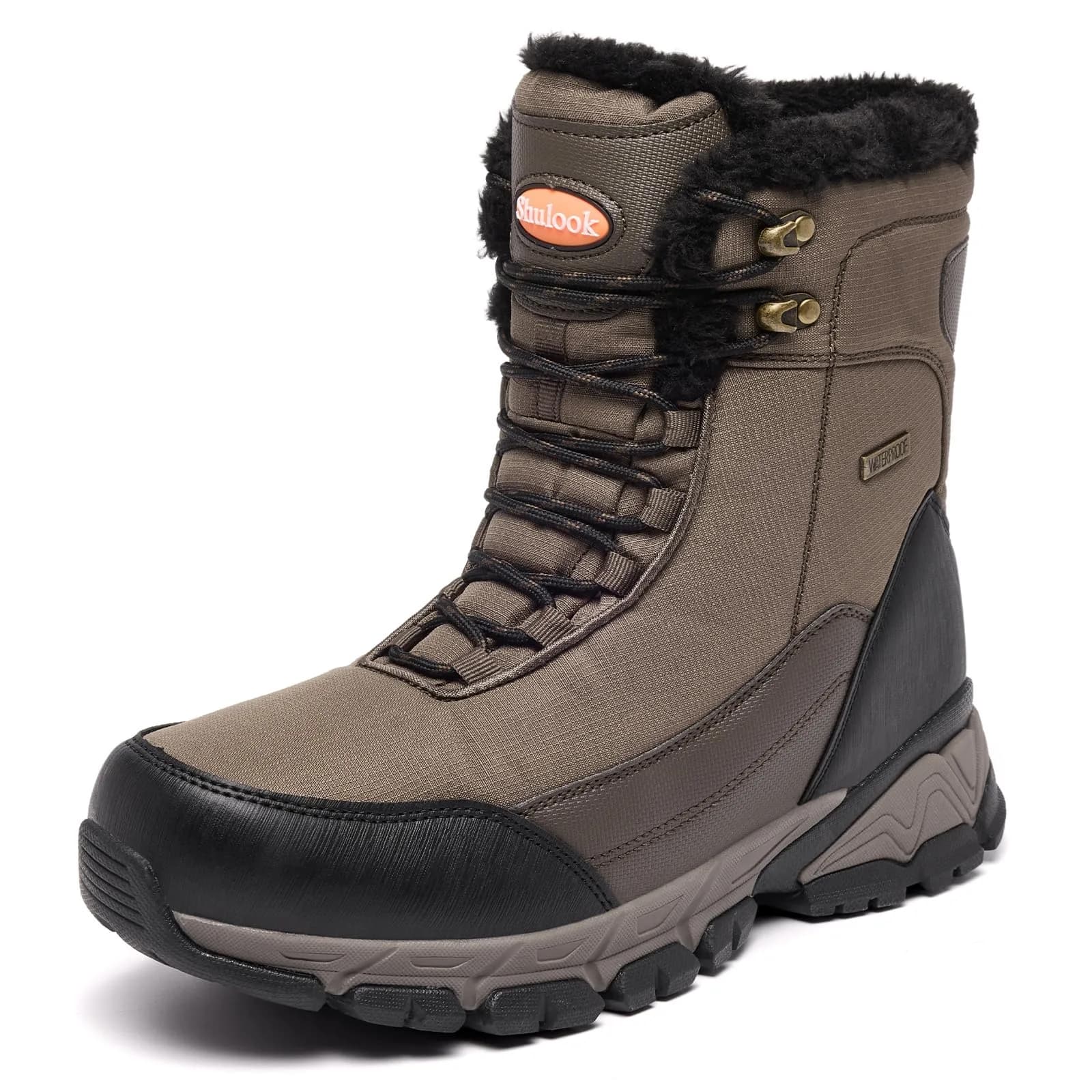 SHULOOK Men's Waterproof Snow Boots Ankle-High Insulated Warm Lined | Dependable Winter Footwear