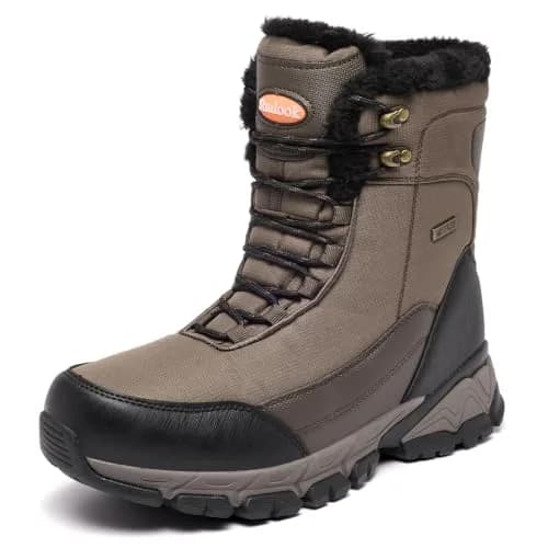 SHULOOK Men's Waterproof Snow Boots Ankle-High Insulated Warm Lined | Dependable Winter Footwear thumbnail 1