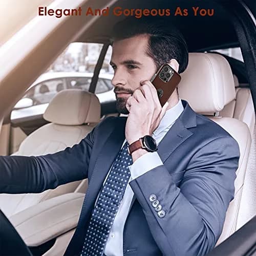 LOHASIC Leather Case for iPhone 13 Pro Max 6.7" | Slim Vintage Leather Cover for Men & Women thumbnail 6