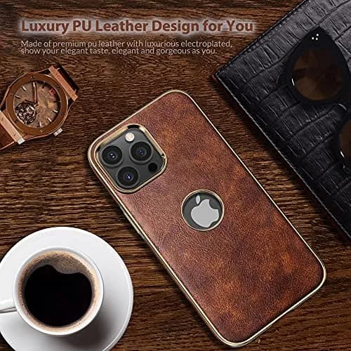 LOHASIC for iPhone 13 Pro Max Leather Case, Slim Phone Case, Vintage Brown | Elegant & Protective thumbnail 3