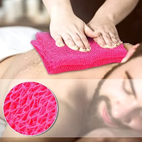 JASSINS African Net Sponge Pink | Exfoliating Body Shower Scrubber 170cm (5.6ft) thumbnail 7