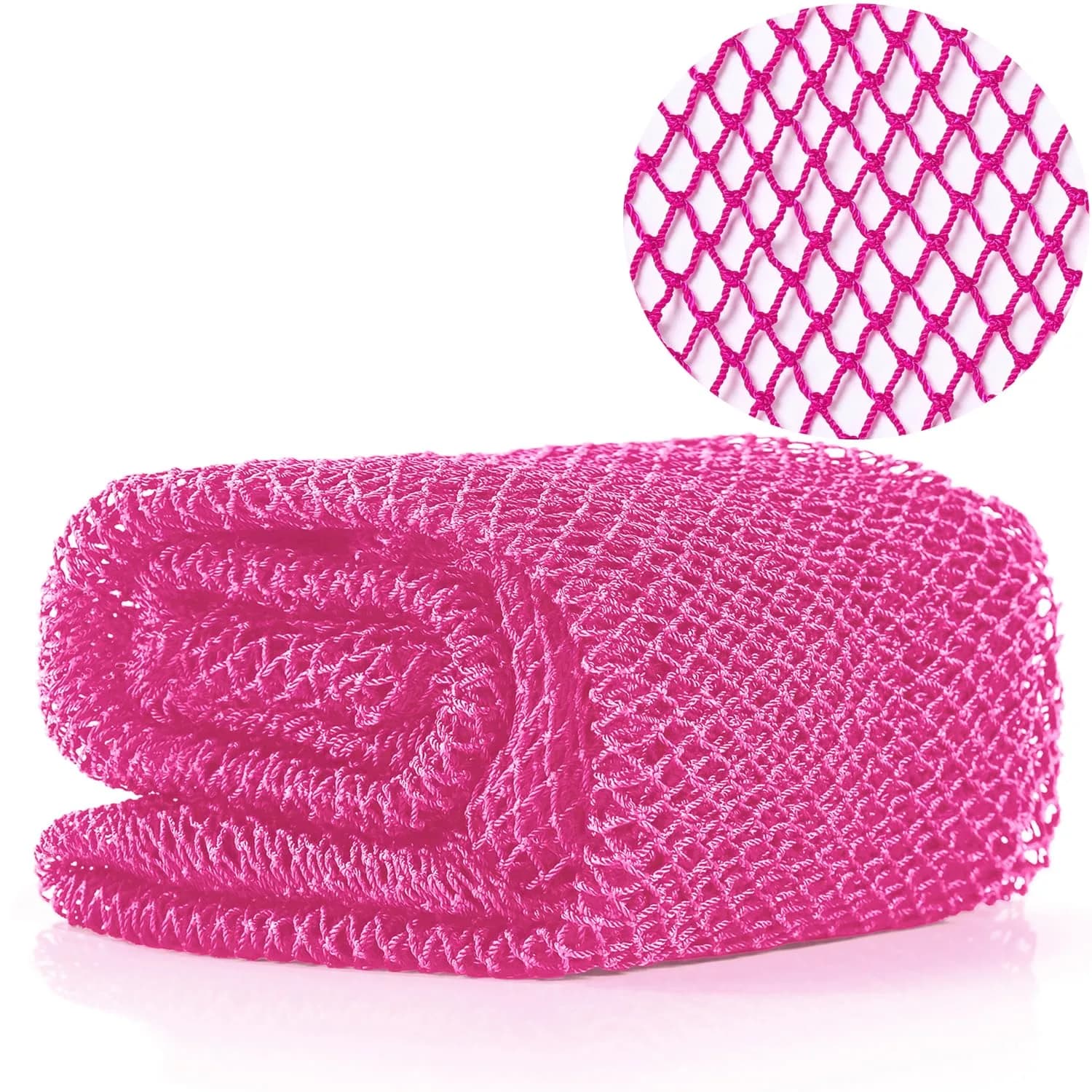JASSINS African Net Sponge Pink | Exfoliating Body Shower Scrubber 170cm (5.6ft) - main product image