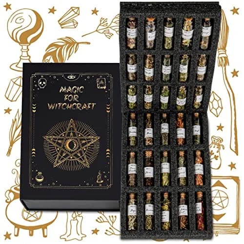 HOOMUU 30-Pack Witchcraft Herbs and Flowers for Altar Crafts | Natural Dried Botanicals for Spell Jars, DIY Gifts, and Home Decor thumbnail 7