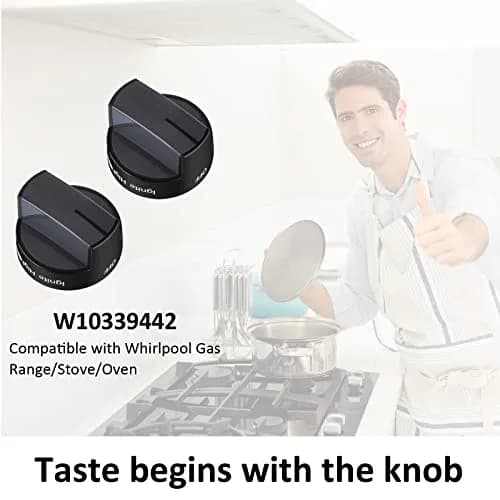 TURNEGOO Gas Stove Knobs Black 2 Pack | Compatible with Whirlpool Range & Oven thumbnail 6