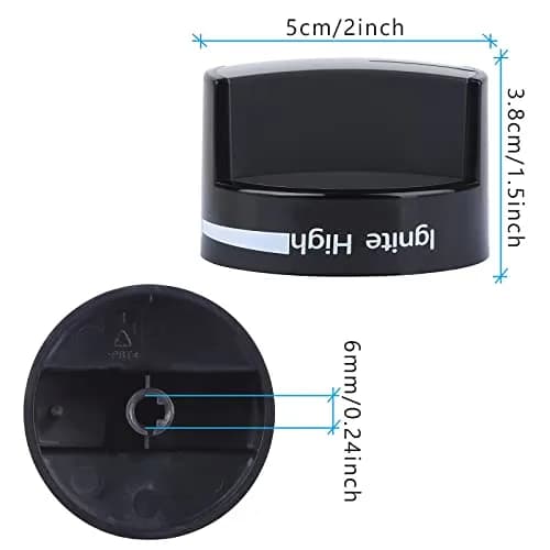 TURNEGOO Gas Stove Knobs Black 2 Pack | Compatible with Whirlpool Range & Oven thumbnail 3