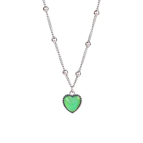 Yocoyee Color Change Love Heart Pendant Necklace 1.4cm | Temperature-Sensitive, Trendy Jewelry for Women thumbnail 1