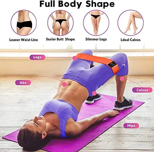 Renoj Resistance Bands for Working Out 3-Set | Heavy/Medium/Light Fabric Loops for Women Men thumbnail 3