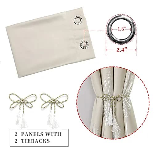 Estelar Textiler Cream Patterned Curtains for Living Room Bedroom 42W x 96L | Blackout, Energy Saving thumbnail 4