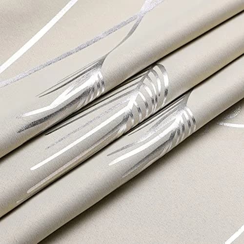 Estelar Textiler Cream Patterned Curtains for Living Room Bedroom 42W x 96L | Blackout, Energy Saving thumbnail 8