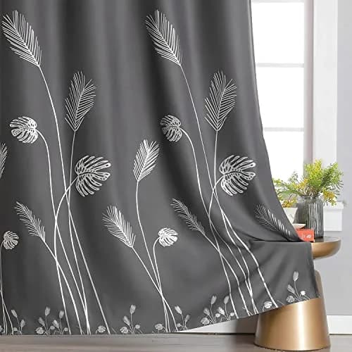 Estelar Textiler Dark Gray Blackout Patterned Curtains 42x84 inch | Energy Saving & Elegant Design thumbnail 3