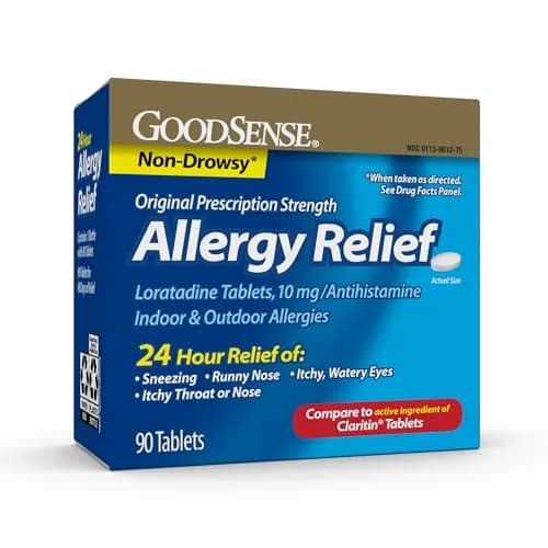 GoodSense Loratadine 10 mg Allergy Relief Tablets | 100 Count, Non-Drowsy, 24-Hour Relief thumbnail 1