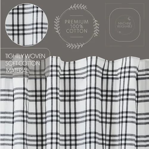 VHC Brands Sawyer Mill Plaid Valance 16x60 in. Black Cotton | Farmhouse Country Style Window Decor thumbnail 4