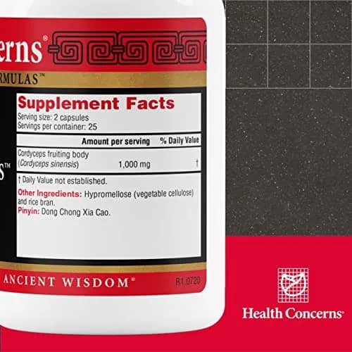 Health Concerns Cordyceps PS – Lung Support & Respiratory Health Supplement – Mushroom Fruiting Body for Immune Function, Heart Health, Circulation, Athletic Energy, Oxygen Support – 50 Capsules thumbnail 2