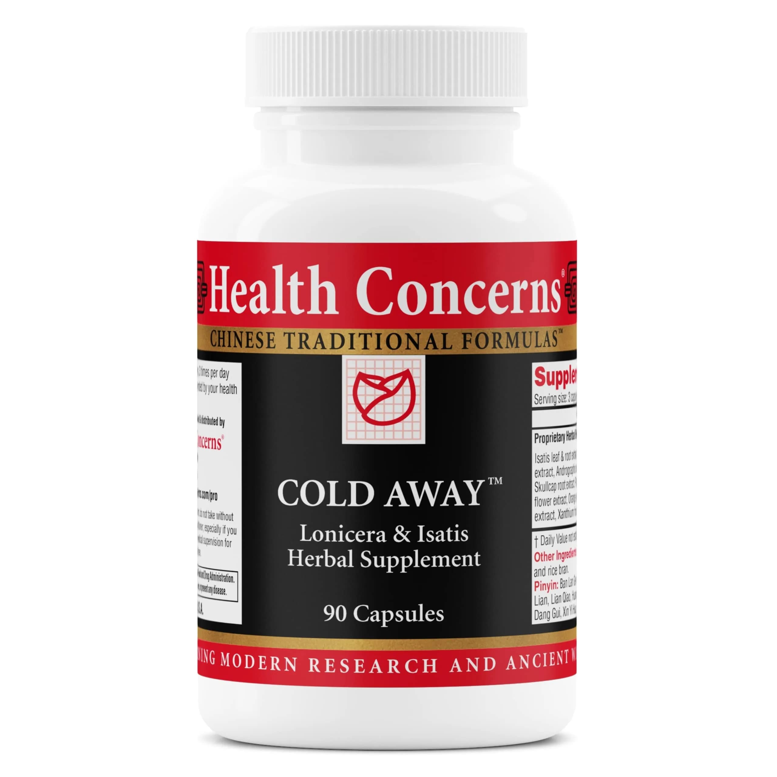 Health Concerns Cold Away - Immune Support Supplement - Chinese Medicine Capsules for Immunity & Cold Prevention - Dong Quai, Chinese Skullcap & Andrographis - 90 Capsules - main product image
