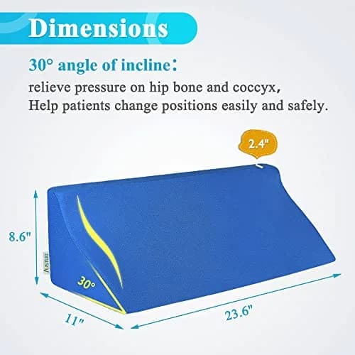 Mistuki Wedge Pillow for Bed Sores & Post Surgery Support | 23.62 Inch Foam Incline Bed Wedge for Elderly & Pregnancy thumbnail 2
