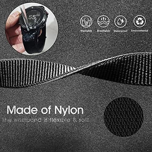 Abanen Hook and Loop Watch Band 22mm Black Green | Compatible with Garmin Fenix 8/7/6/5, Instinct 3/2, epix Pro 47mm thumbnail 4