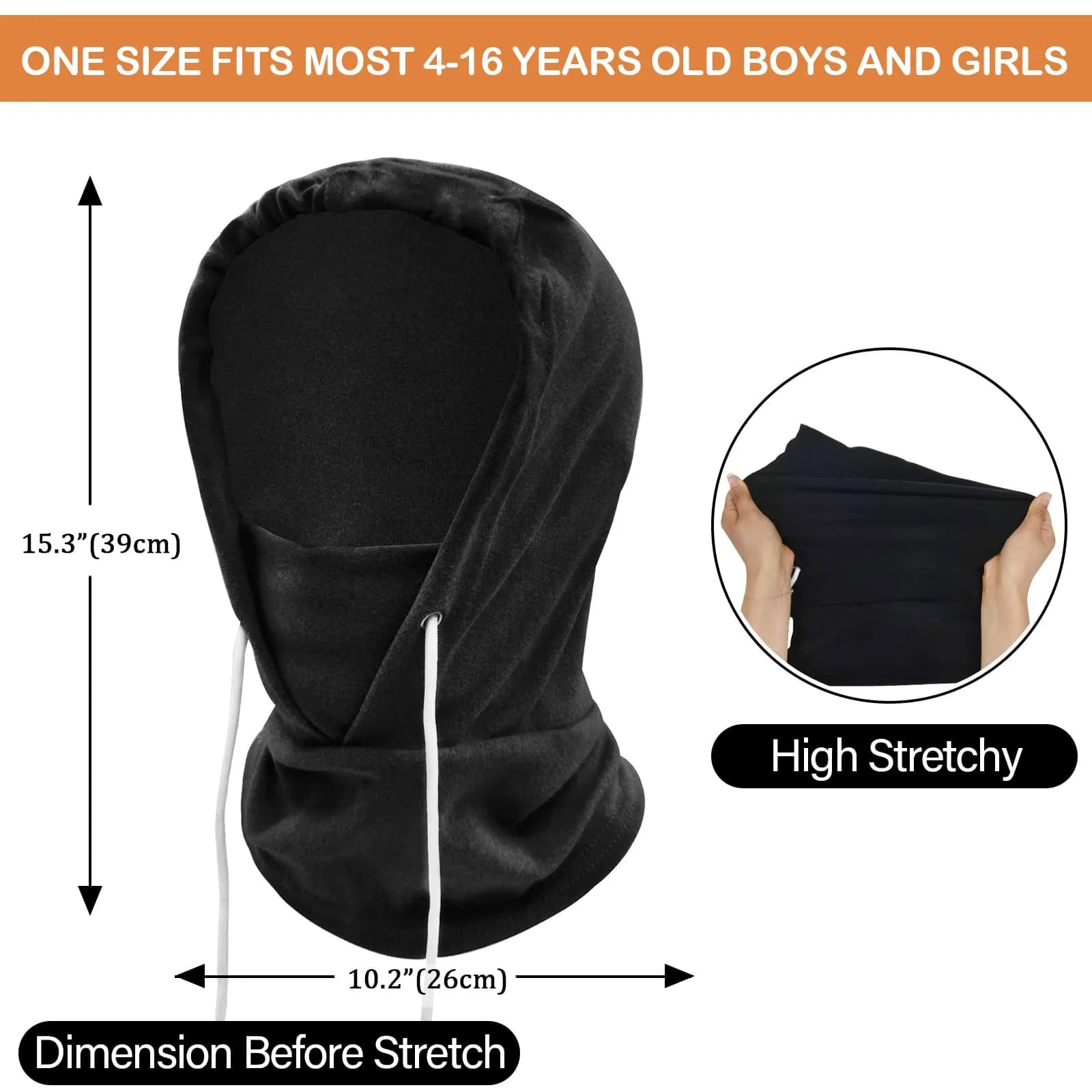 Ineetatu Kids Winter Balaclava Windproof Hats (2-Pack, Black + Purple) | Warm Fleece Ski Mask for Boys & Girls - view 6