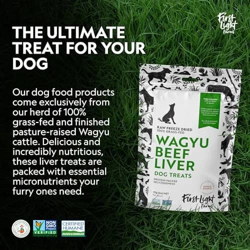 First Light Farms Freeze-Dried Wagyu Beef Liver Dog Treats 113g (4oz) | Nutrient-Dense Superfood for All Breeds thumbnail 4