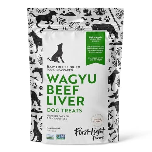 First Light Farms Freeze-Dried Wagyu Beef Liver Dog Treats 113g (4oz) | Nutrient-Dense Superfood for All Breeds thumbnail 1