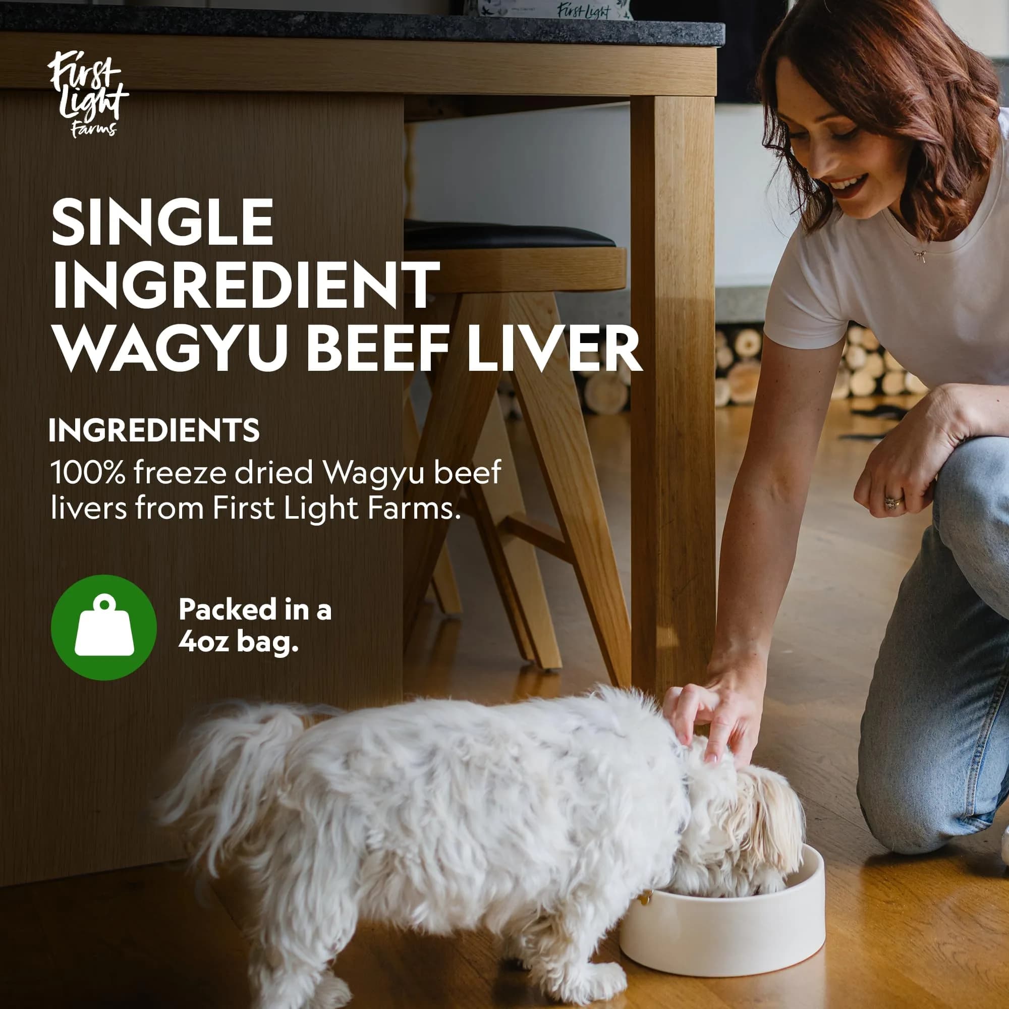 First Light Farms Freeze-Dried Wagyu Beef Liver Dog Treats 113g (4oz) | Nutrient-Dense Superfood for All Breeds - view 2