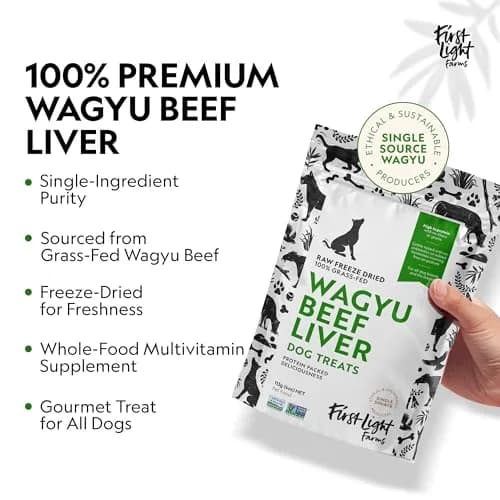 First Light Farms Freeze-Dried Wagyu Beef Liver Dog Treats 113g (4oz) | Nutrient-Dense Superfood for All Breeds thumbnail 3