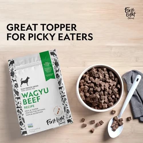 First Light Farms Freeze-Dried Wagyu Beef Dog Food Topper 0.68 kg (1.5 lb) | High Protein Treat for All Breeds thumbnail 4
