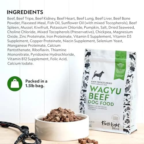 First Light Farms Freeze-Dried Wagyu Beef Dog Food Topper 0.68 kg (1.5 lb) | High Protein Treat for All Breeds thumbnail 2