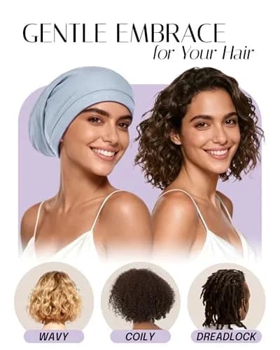 OLESILK Mulberry Silk Bonnet for Sleeping Women | Adjustable Hair Wrap for Curly Hair Care thumbnail 4