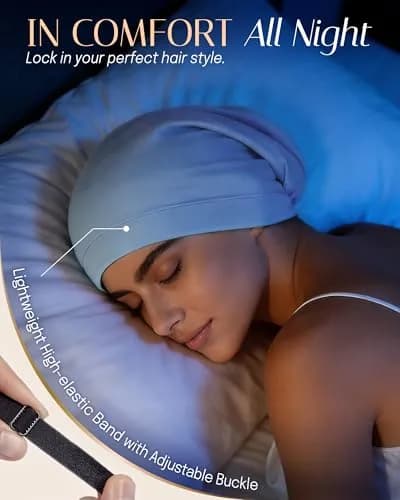 OLESILK Mulberry Silk Bonnet for Sleeping Women | Adjustable Hair Wrap for Curly Hair Care thumbnail 5