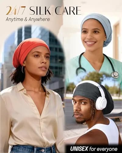 OLESILK Mulberry Silk Bonnet for Sleeping Women | Adjustable Hair Wrap for Curly Hair Care thumbnail 7