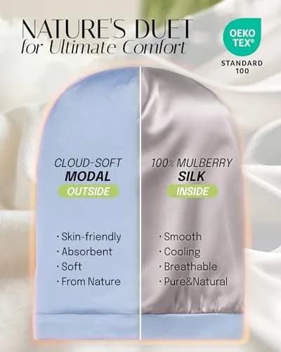 OLESILK Mulberry Silk Bonnet for Sleeping Women | Adjustable Hair Wrap for Curly Hair Care thumbnail 2