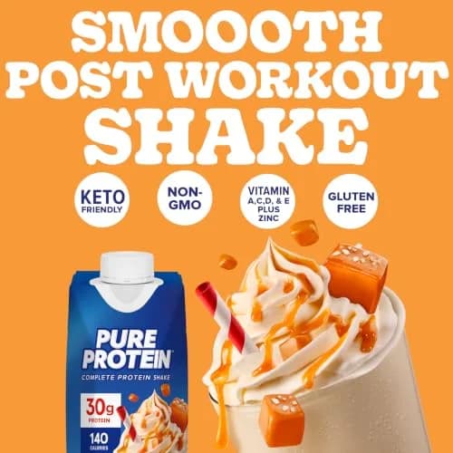 Pure Protein Salted Caramel Shake, Ready to Drink and Keto-Friendly, 12 Ct | 30g Protein, Less Than 1g Sugar, Immune Support thumbnail 4