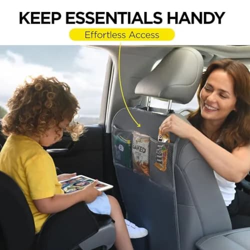 lebogner Kicka Mats Back Seat Protector for Kids (Grey, 2-pack) | Easy Installation & All-Time Protection thumbnail 2