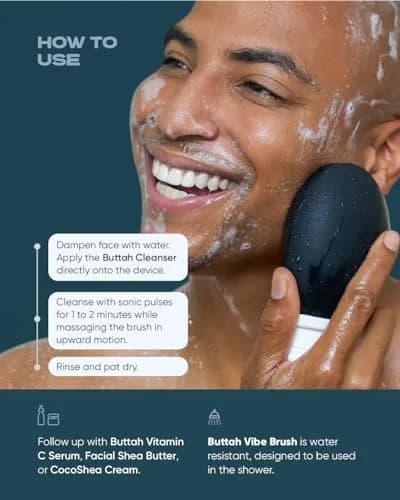Buttah Skin by Dorion Renaud Buttah Vibe Cleansing Brush with Stand | Sonic Pulsating Face Brush for Deep Cleansing & Gentle Exfoliation thumbnail 5