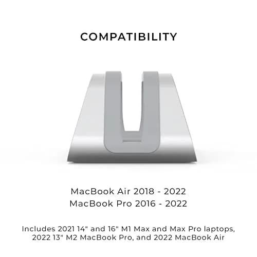 HumanCentric Vertical Laptop Stand for MacBook Pro & Air, Aluminium, Silver | Fits 2016-2025 Models thumbnail 4