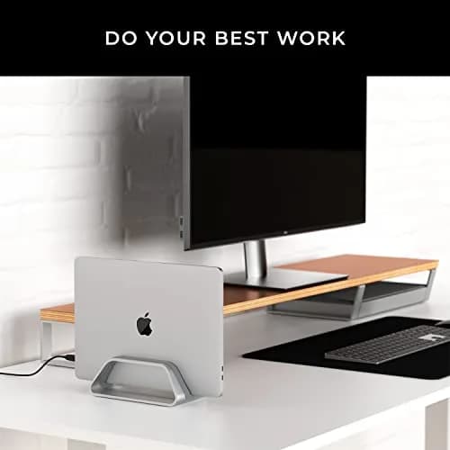 HumanCentric Vertical Laptop Stand for MacBook Pro & Air, Aluminium, Silver | Fits 2016-2025 Models thumbnail 9