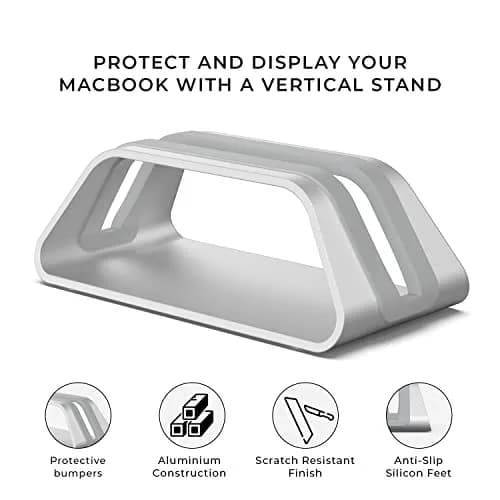 HumanCentric Vertical Laptop Stand for MacBook Pro & Air, Aluminium, Silver | Fits 2016-2025 Models thumbnail 2