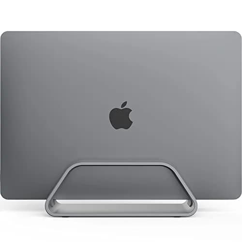 HumanCentric Vertical Laptop Stand for MacBook Pro & Air, Aluminium, Space Grey | Holds Laptops Securely in Closed Clamshell Mode thumbnail 1