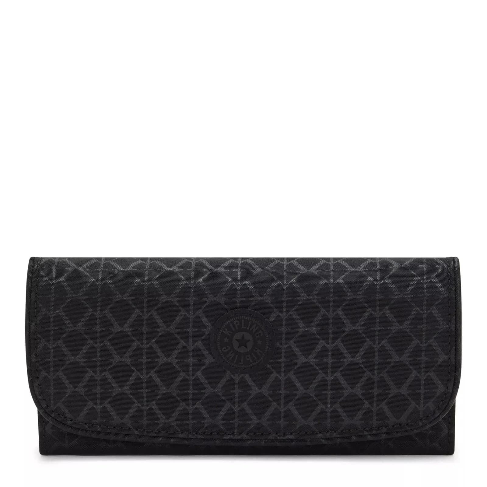 Kipling Women's Money Land Wallet, RFID Anti-Hacker Technology Wallet, Snap Wallet | Durable Nylon, 10 Card Slots, Secure Closure — Signature Emb