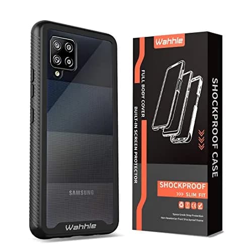 wahhle Compatible with Samsung Galaxy A42 5G Case, Built in Screen Protector Slim Fit Shockproof Cover | Black/Clear thumbnail 7