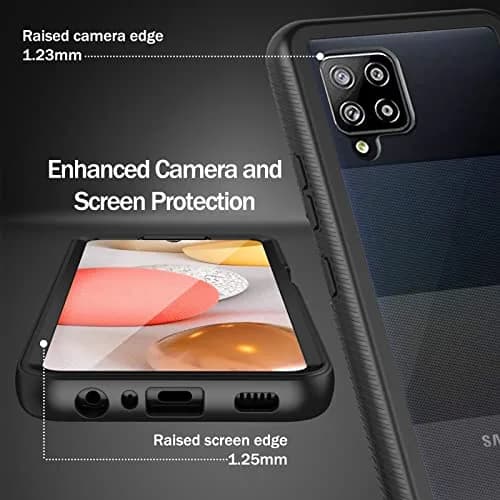 wahhle Compatible with Samsung Galaxy A42 5G Case, Built in Screen Protector Slim Fit Shockproof Cover | Black/Clear thumbnail 4