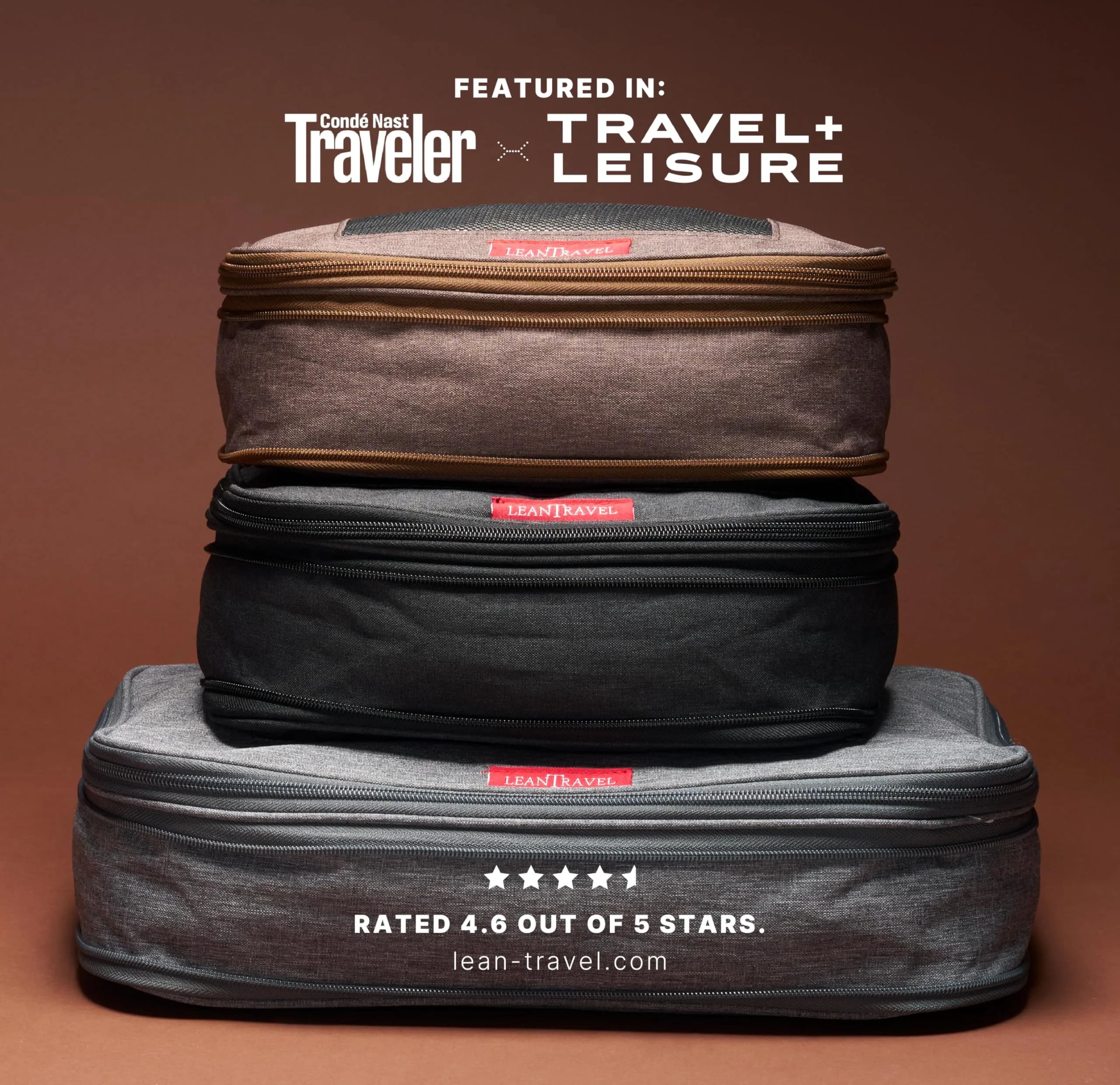 LeanTravel Premium Compression Packing Cubes for Travel - Suitcase Organizer Bags with Double Zipper & Breathable Mesh Panel - Space Saving Carry On Luggage Essentials (1 Medium Bag, Grey) - view 7