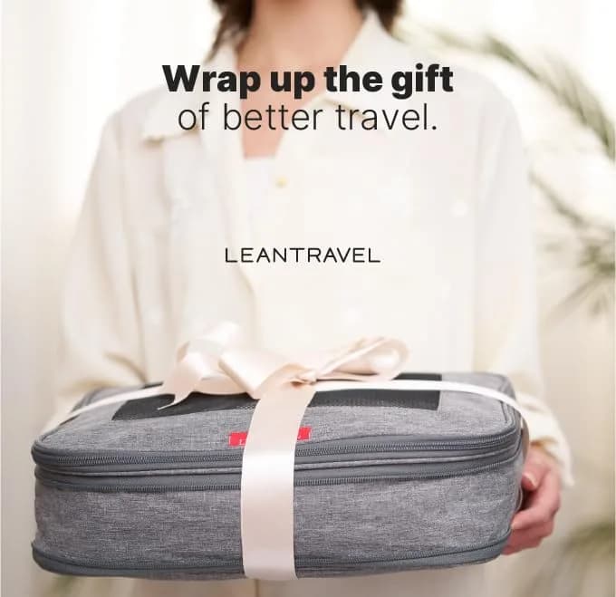 LeanTravel Premium Compression Packing Cubes for Travel - Suitcase Organizer Bags with Double Zipper & Breathable Mesh Panel - Space Saving Carry On Luggage Essentials (1 Medium Bag, Grey) - view 9