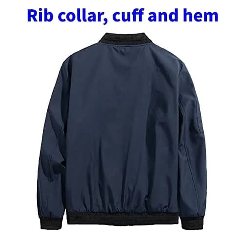 TLZC Men's Lightweight Bomber Jacket Windbreaker Slim Fit Active Coat Outerwear (Blue, X-Large) | Windproof & Water-Resistant thumbnail 2