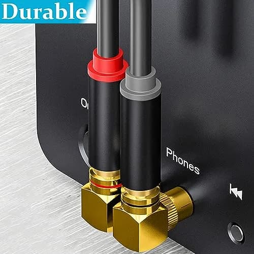 Warmstor 2-Pack RCA Right Angle Adapter 90 Degree Male to Female Connector | Extends Less Than 1 Inch thumbnail 6