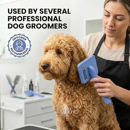 We Love Doodles Slicker Brush for Dogs, Large | Detangles & Removes Mats, Curly Coat, Blue thumbnail 4