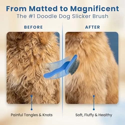 We Love Doodles Slicker Brush for Dogs, Large | Detangles & Removes Mats, Curly Coat, Blue thumbnail 5