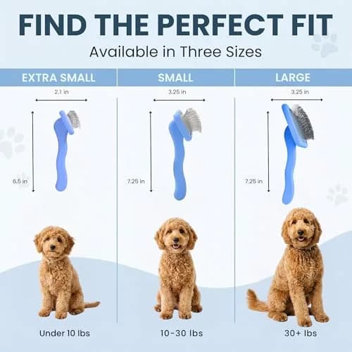 We Love Doodles Slicker Brush for Dogs, Large | Detangles & Removes Mats, Curly Coat, Blue thumbnail 6